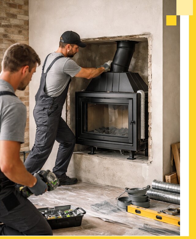 Установка каминных топок в Волжском: монтаж, подключение