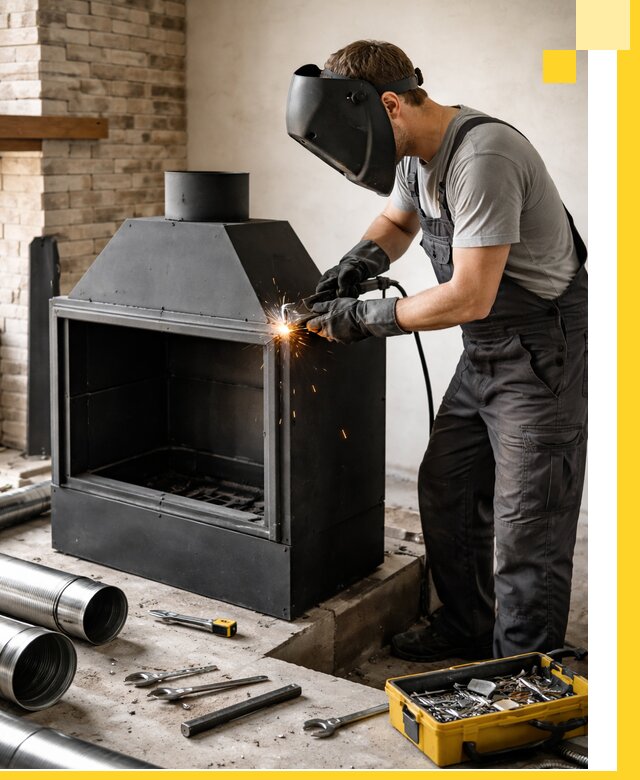 Продажа и установка металлических каминов в Волжском под ключ