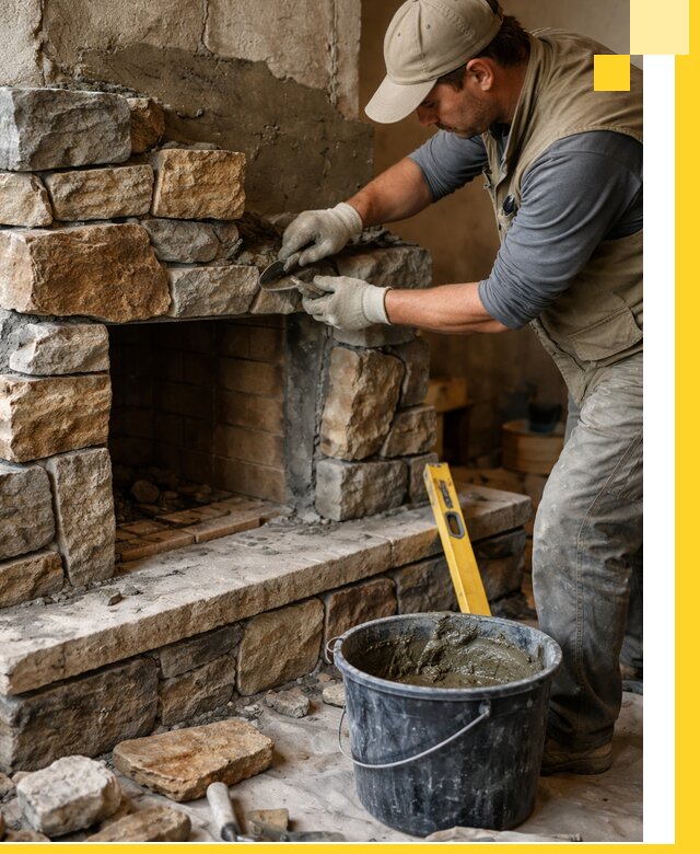 Изготовление и установка каменных каминов под ключ в Волжском