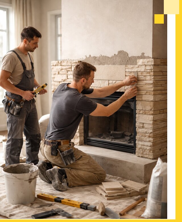 Установка и монтаж каминов для загородного дома в Волжском