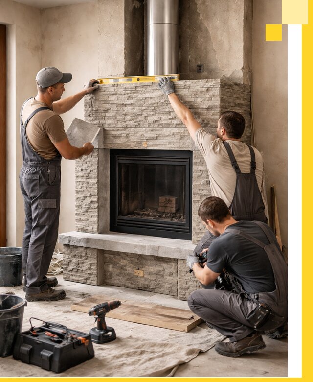 Профессиональный монтаж каминов под ключ в Волжском для дома