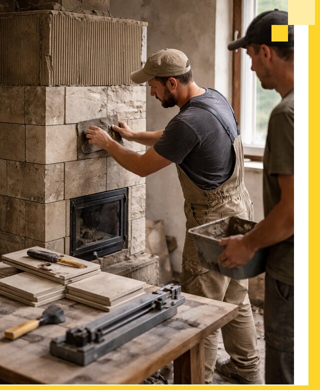 Профессиональная облицовка печей в Волжском: керамика и камень