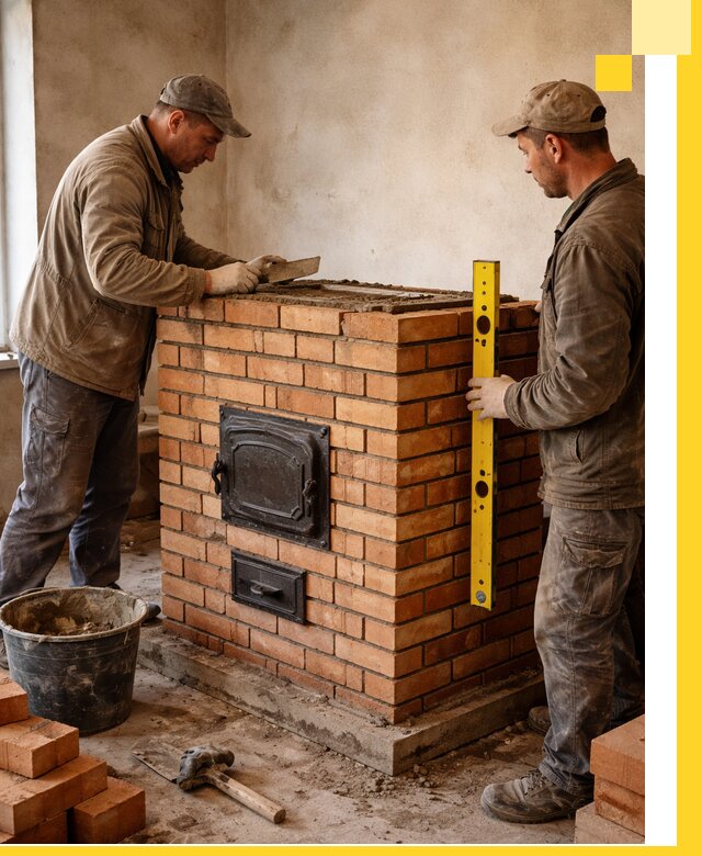 Отопительные печи под ключ в Волжском, установка и сборка