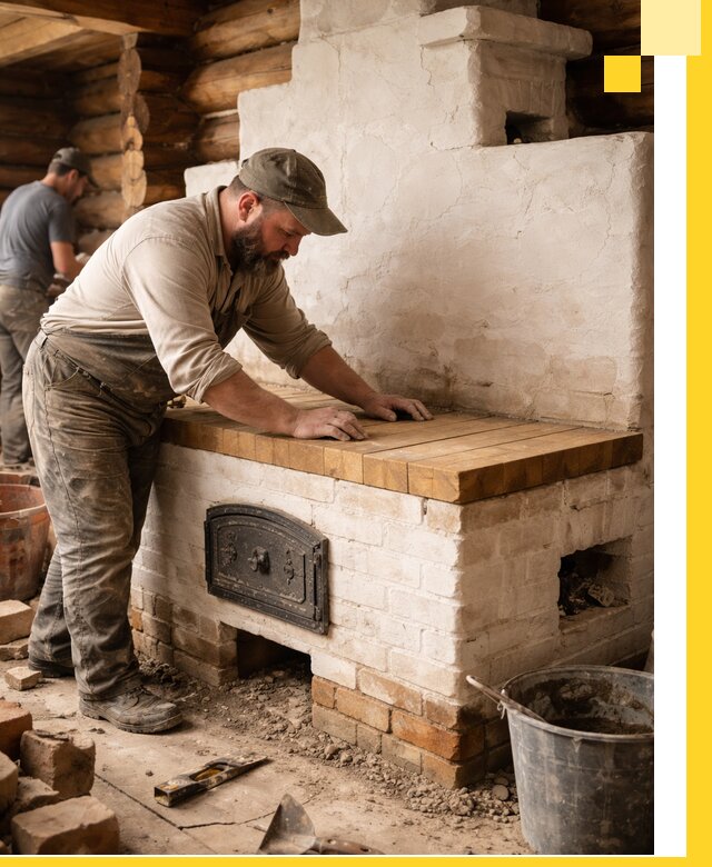 Проектирование и установка русской печи с лежанкой в Волжском