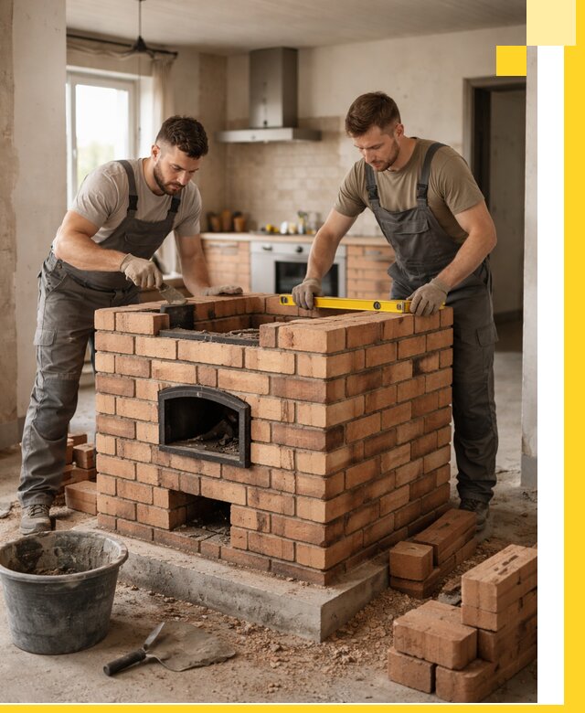 Установка и монтаж печей в частном доме в Волжском под ключ