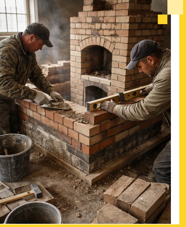 Изготовление и монтаж печей и каминов из кирпича в Волжском