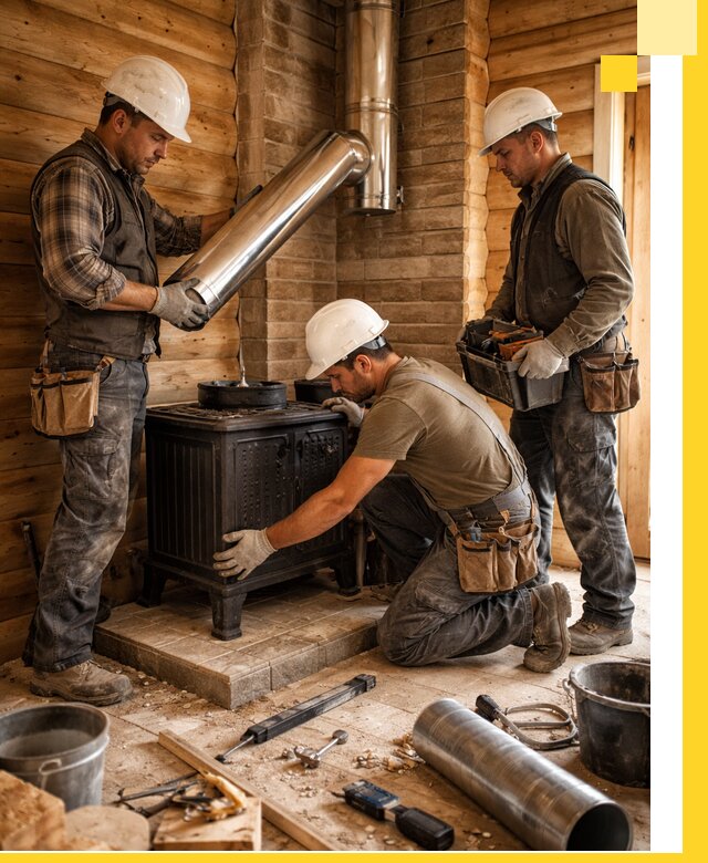 Профессиональный монтаж банных печей и дымоходов в Волжском