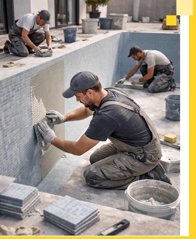 Облицовка бассейнов в Волжском плитка мозаика гидроизоляция