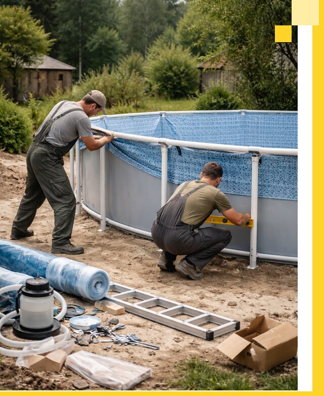 Установка и монтаж каркасных бассейнов в Волжском под ключ