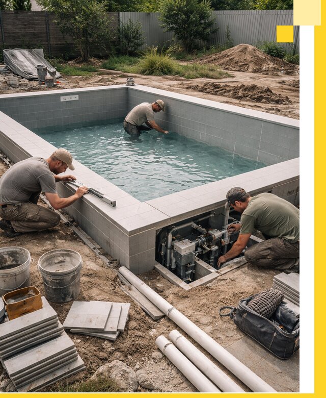 Строительство и монтаж бассейнов для дачи под ключ в Волжском