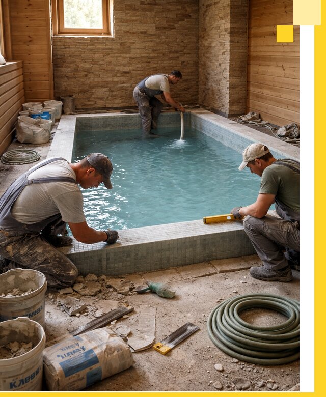 Проектирование и строительство бассейнов для бани в Волжском