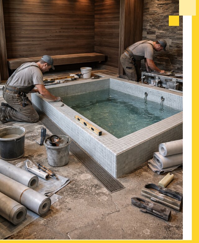 Установка и строительство бассейнов для сауны в Волжском