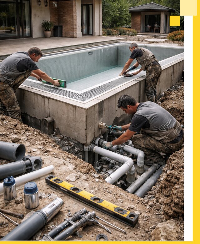 Строительство переливных бассейнов в Волжском под ключ