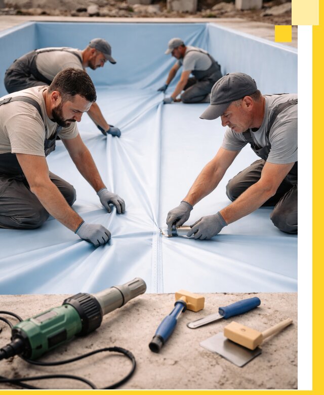 ПВХ пленка для бассейнов с монтажом и гарантией в Волжском