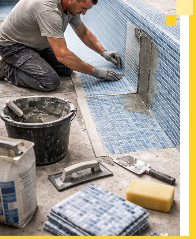 Укладка и ремонт мозаики для бассейнов под ключ в Волжском