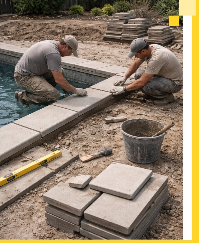 Установка и изготовление копингового камня для бассейнов в Волжском