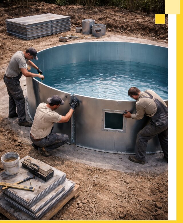 Круглые бассейны под ключ в Волжском проектирование и монтаж