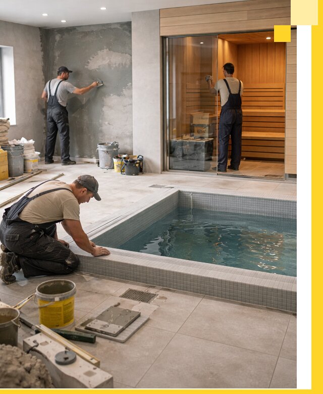 Проектирование и строительство сауны с бассейном в Волжском