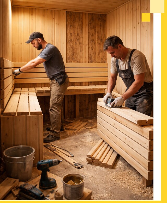 Профессиональный комплексный ремонт саун под ключ в Волжском