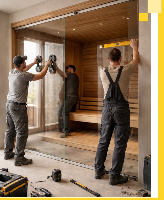 Производство и монтаж стеклянных саун под ключ в Волжском