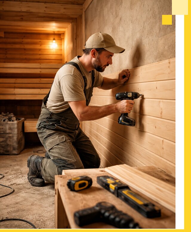 Профессиональная внутренняя отделка бани в Волжском под ключ