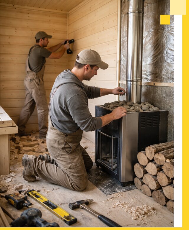 Строительство деревянных бань под ключ в Волжском проекты и монтаж