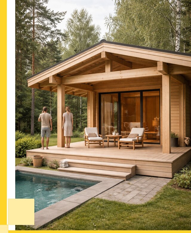 Бани с террасой под ключ в Волжском от 607800 р. | ЭриданВлж