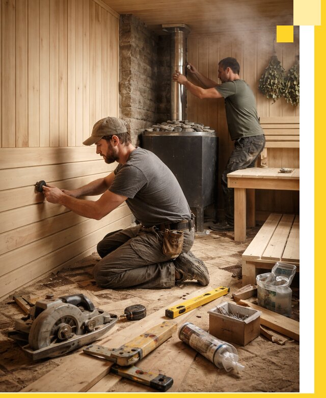 Полное строительство и оснащение парных под ключ в Волжском