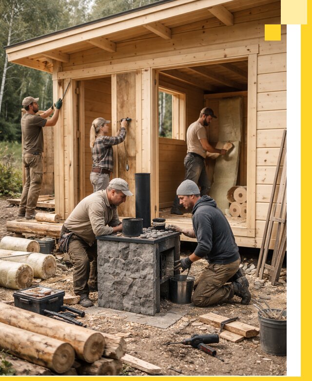 Купить баню под ключ в Волжском строительство монтаж отделка