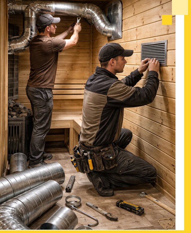 Проектирование и монтаж вентиляции бани в Волжском под ключ