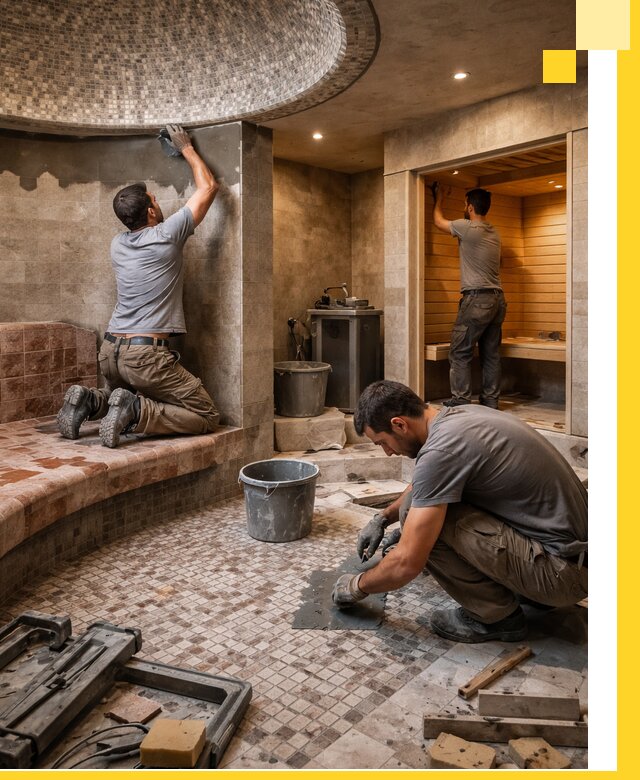 Проект и строительство хамама бани и сауны под ключ в Волжском